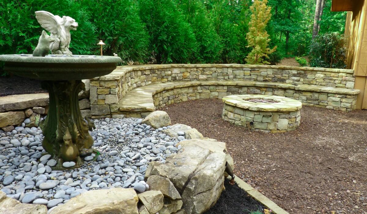 Outdoor makeover: Backyard hardscaping and fire pit