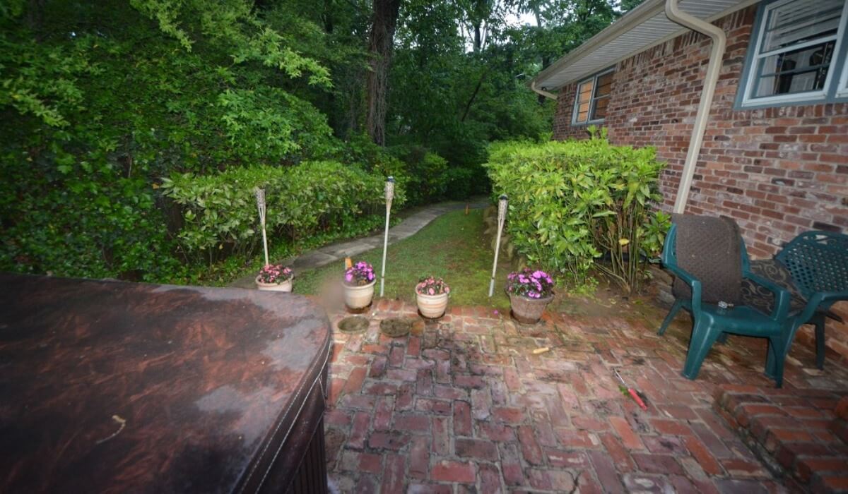 Outdoor makeover: Old brick backyard living space