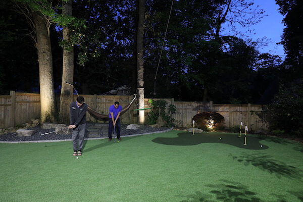 backyard putting green from outdoor makeover