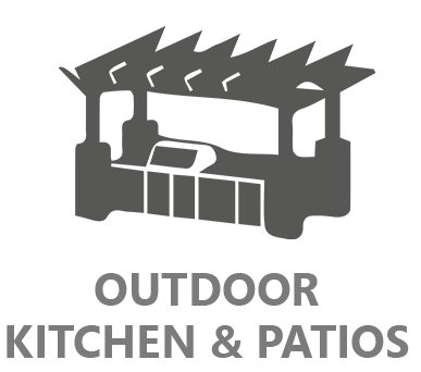 outdoor kitchen and patios