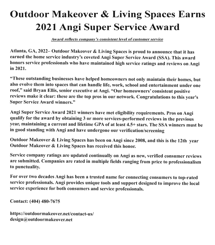 2021 Angi Super Service Award