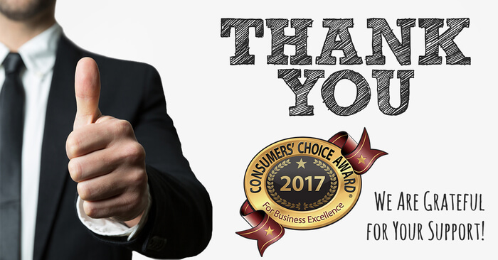2017 Consumer Choice Award: Thank You