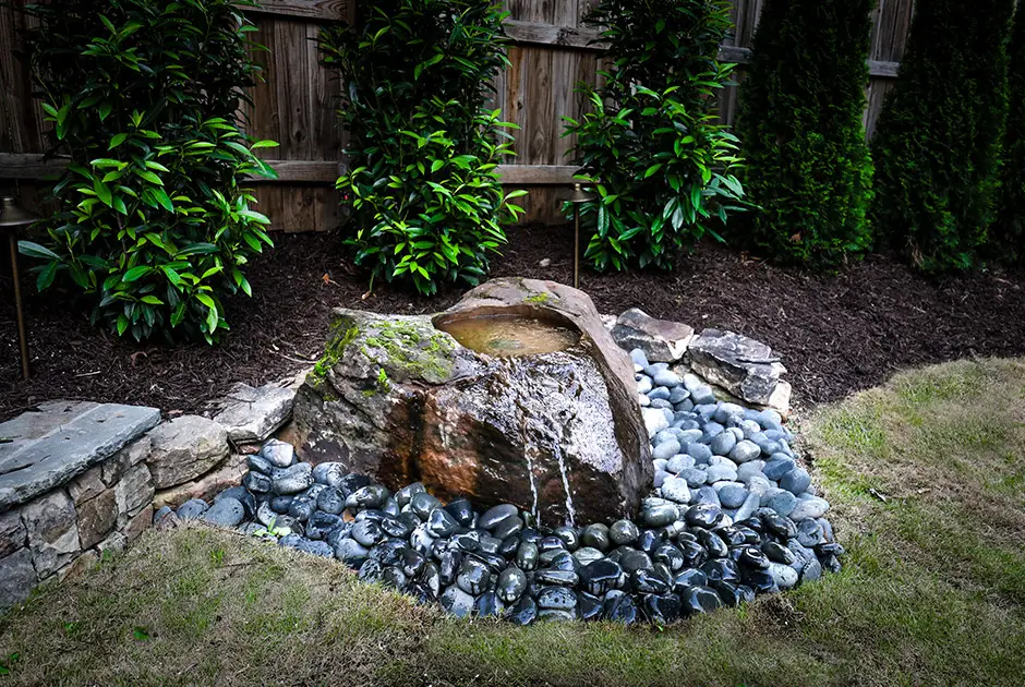 Outdoor makeover: Water-Feature-With-Stone